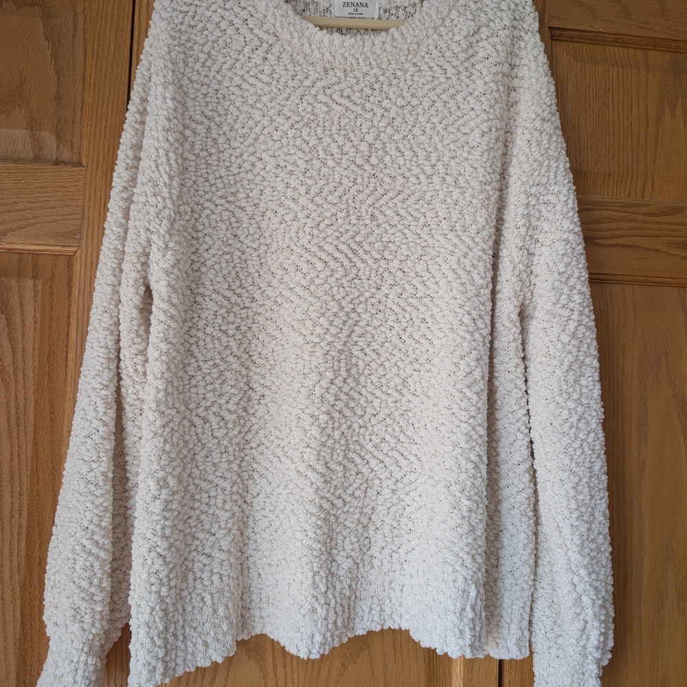 Zara Cream Textured Women's Sweater